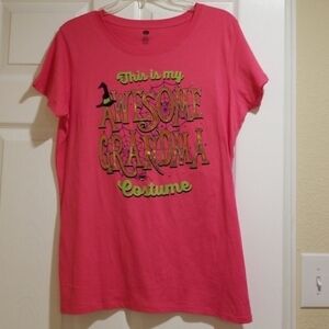 "This Is My Awesome Grandma Costume" Tee T-Shirt Women's XL (16-18) Pink EUC